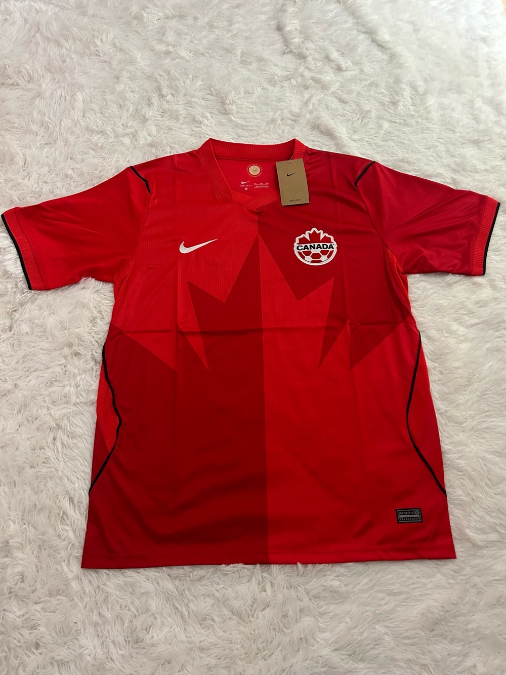 Nike Red Canada Men’s Soccer Jersey with White Swoosh